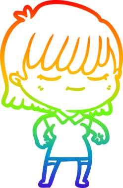 gökkuşağı gradyan çizimi bir insan tarafından çizilmiş bir karikatür kadın