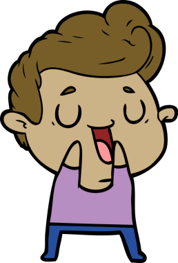 Bir insan tarafından çizilmiş mutlu çizgi film adamı.