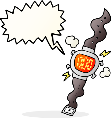 Bir insan tarafından çizilmiş serbest konuşma balonu karikatürü bilek saati