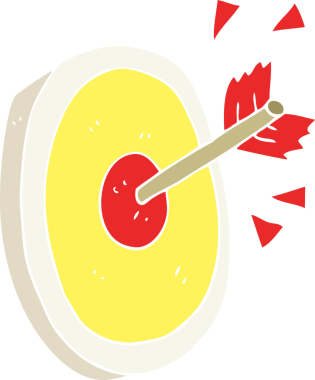 Bir insan tarafından çizilen okun düz renk çizimi