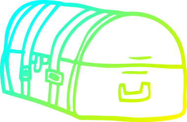 Bir insan tarafından çizilmiş bir karikatür seyahat sandığının soğuk gradyan çizimi