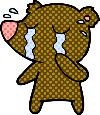 Bir insan tarafından çizilmiş ağlayan ayı.