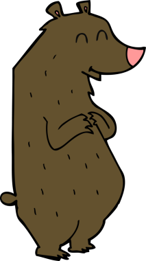 Bir insan tarafından çizilmiş çizgi film ayısı.