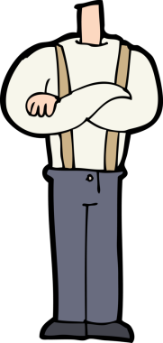 katlanmış kollu karikatür gövdesi (bir insan tarafından çizilen ve eşleştirilen karikatürler)