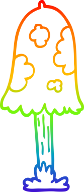 gökkuşağı gradyan çizgi çizimi bir insan tarafından çizilmiş mantar karikatürü