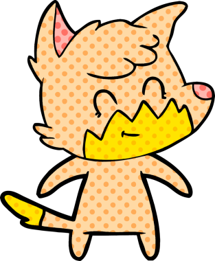 Bir insan tarafından çizilmiş tilki çizgi film karakteri