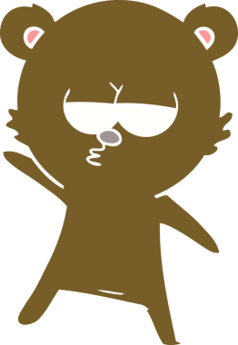 Sıkıcı ayı düz renkli çizgi film bir insan tarafından çizildi