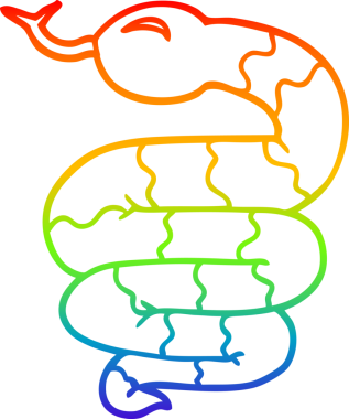 gökkuşağı gradyan çizgi çizimi bir insan tarafından çizilmiş bir çizgi yılan