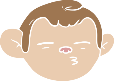 Bir insan tarafından çizilmiş düz renk çizgi film maymun yüzü