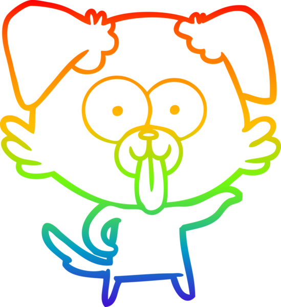 Bir insan tarafından çizilmiş dilli çizgi film köpeğinin çizimi.