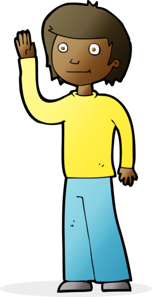 Bir insan tarafından çizilmiş çizgi film dostu çocuk.