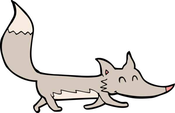 Bir insan tarafından çizilmiş küçük bir kurt.