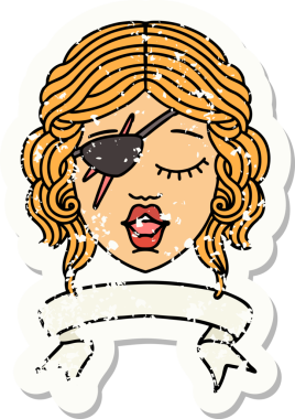 Retro Dövme Tarzı İnsan Rogue karakteri Bir insan tarafından çizilmiş pankartıyla