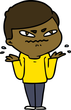 Çizgi film bir insan tarafından çizilmiş çileden çıkarılmış bir adam.