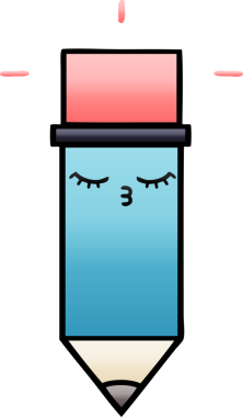 Bir insan tarafından çizilmiş bir kalemin gölgelenmiş karikatürü