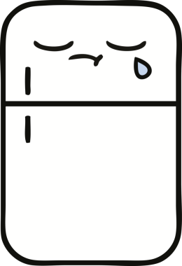 Bir insan tarafından çizilmiş buz dolabı karikatürü.