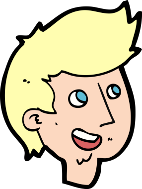 Bir insan tarafından çizilmiş mutlu çocuk yüzü.