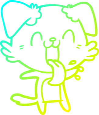 Bir insan tarafından çizilmiş soluyan bir köpeğin soğuk eğimli çizgisi.