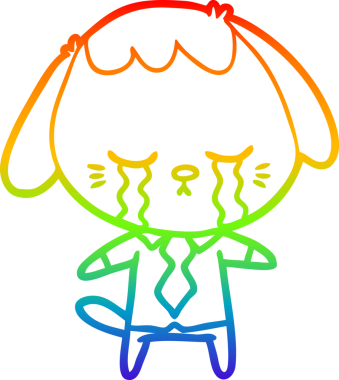 gökkuşağı gradyan çizimi bir insan tarafından çizilmiş ağlayan çizgi köpek çizimi