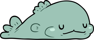 Bir insan tarafından çizilmiş şirin karikatür balığı.