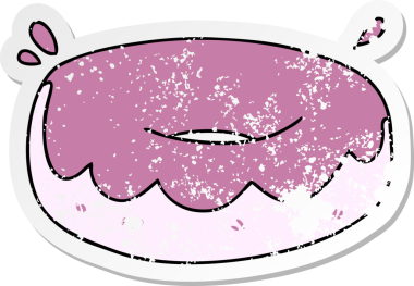 Bir insan tarafından çizilmiş garip bir el yazısı, buzlu çörek.