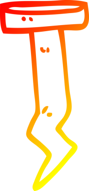 Bir insan tarafından çizilmiş eski bir çivinin sıcak çizgi çizimi