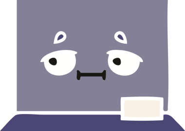 Bir insan tarafından çizilmiş düz renk retro karikatürü