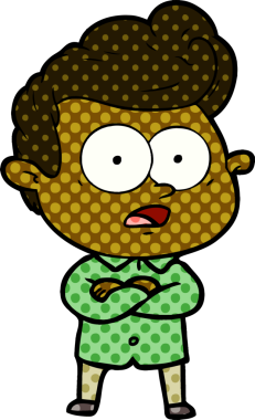 Bir insan tarafından çizilmiş çizgi film bakışlı adam.