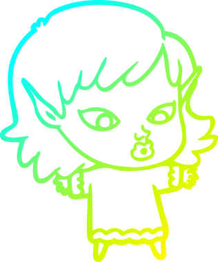 Bir insan tarafından çizilmiş güzel bir elf kızı çizimi.