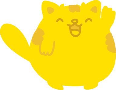 Bir insan tarafından çizilmiş sevimli çizgi film kedisi.