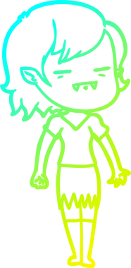 Bir insan tarafından çizilmiş bir ölümsüz vampir kız çizgi filmi.