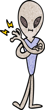 Bir insan tarafından çizilmiş karalama uzaylı.