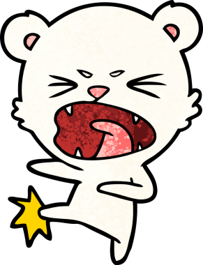 Bir insan tarafından çizilmiş kızgın kutup ayısı çizgi filmi.