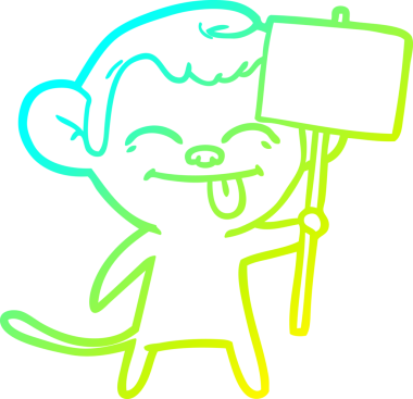 Bir insan tarafından çizilmiş levhalı komik bir maymun çizimi.