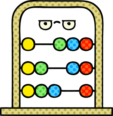 Bir insan tarafından çizilmiş abaküs çizgi filmi.