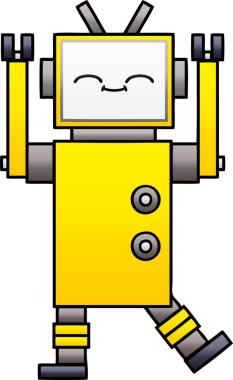 Bir insan tarafından çizilmiş bir robotun gölgelenmiş çizimi