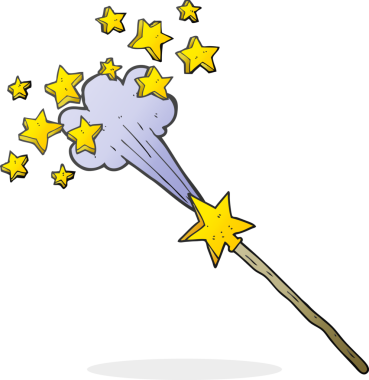 Bir insan tarafından çizilmiş serbest çizim sihirli değnek.