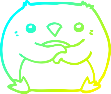 Bir insan tarafından çizilmiş bir penguen karikatürü.