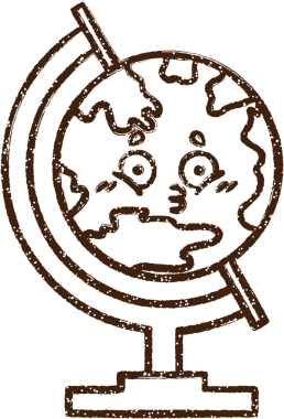 Bir insan tarafından çizilen Dünya Kömürü Çizimi