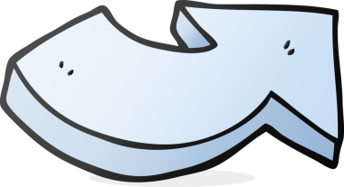 Bir insan tarafından çizilmiş serbest çizgi film işaretli ok