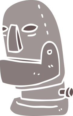 Bir insan tarafından çizilmiş robot kafası.