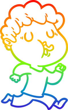 Gökkuşağı gradyan çizimi bir insan tarafından çizilmiş bir çizgi film karakteri.