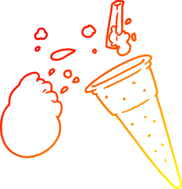 Bir insan tarafından çizilmiş çizgi film dondurmasının sıcak çizgi çizimi