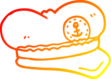 Bir insan tarafından çizilmiş bir denizci şapkasının sıcak çizgi çizimi.