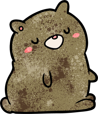 Bir insan tarafından çizilmiş sevimli çizgi film ayısı.