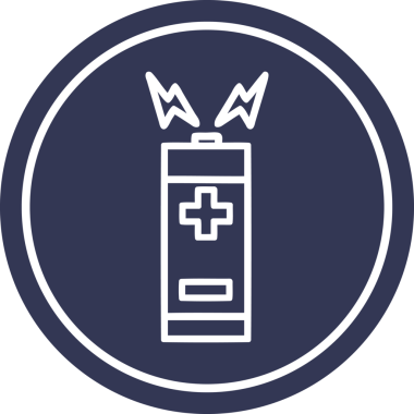 bir insan tarafından çizilmiş pil dairesel simgesi