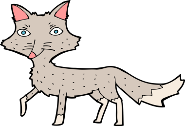 Bir insan tarafından çizilmiş küçük bir kurt.