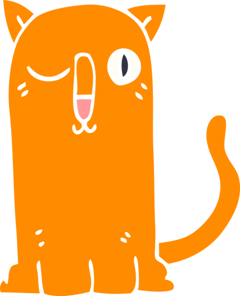 Bir insan tarafından çizilmiş komik bir kedi.