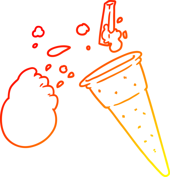 Bir insan tarafından çizilmiş çizgi film dondurmasının sıcak çizgi çizimi