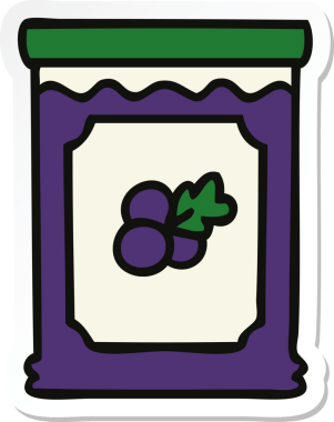 Bir insan tarafından çizilmiş yaban mersini reçeli.